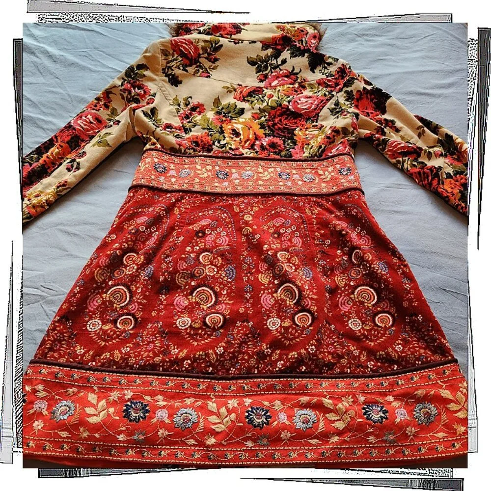 Vintage 2010 Rare Karelia Velvet Embroidered Red Coat / Jacket (4) by Elevenses - Picture 7 of 16